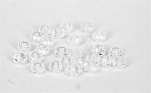 25 stk. Klare  glasperler med facet, 4 x 3 mm